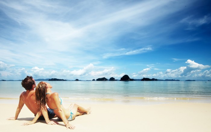 Beautiful couples on the beach