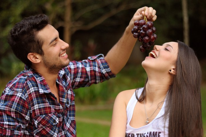 A man treats a woman