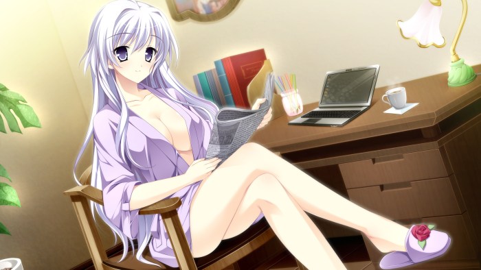 Anime girl in a dressing room