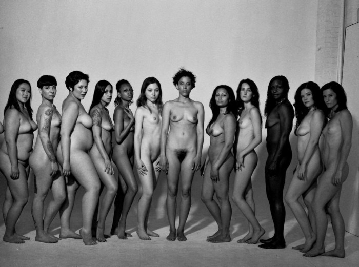 A lot of naked women on the beach