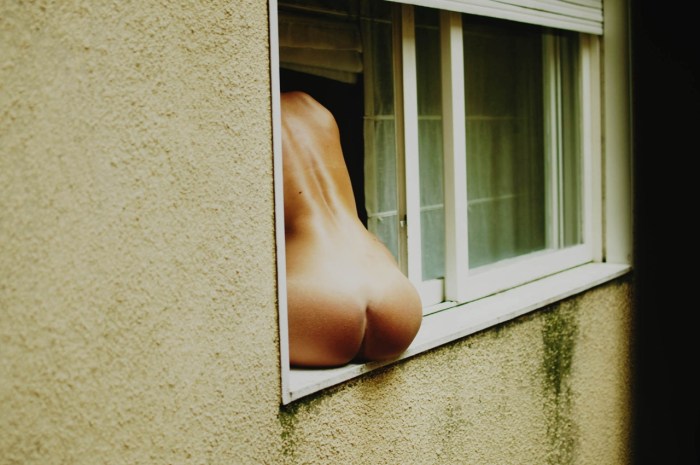Peeping in the windows naked