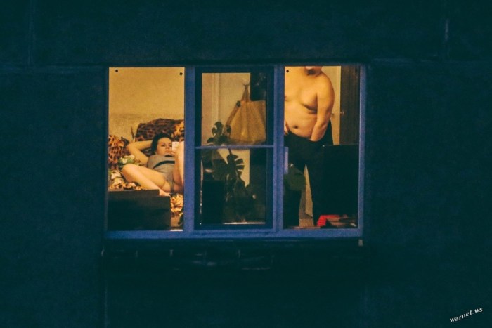 Naked woman on the balcony Private