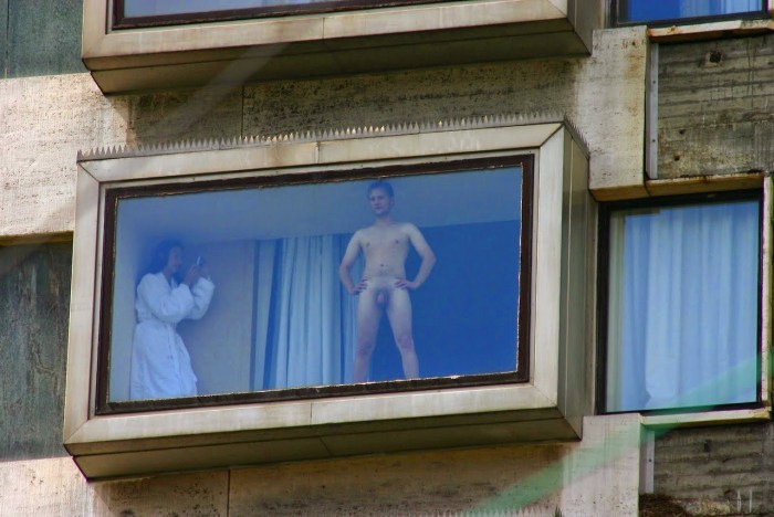 Peeping in the windows of houses