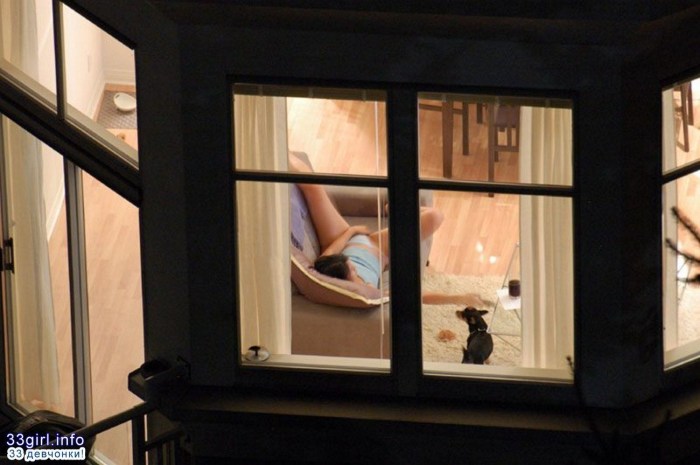 Peeping in the windows naked