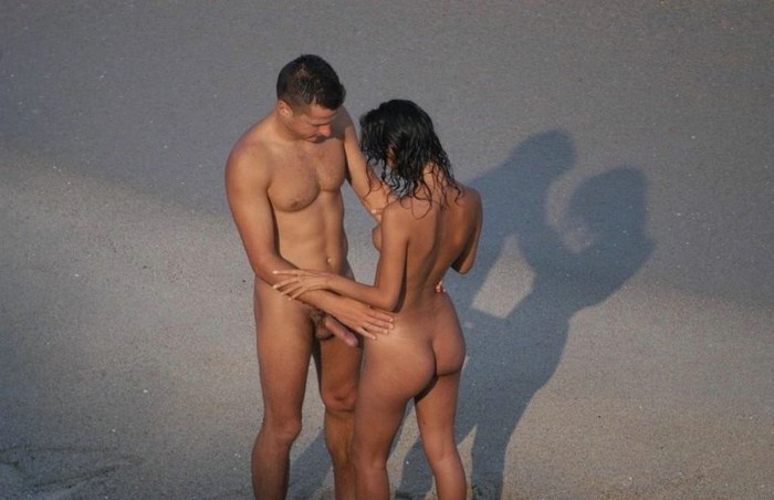 Naked mature pairs on the beach