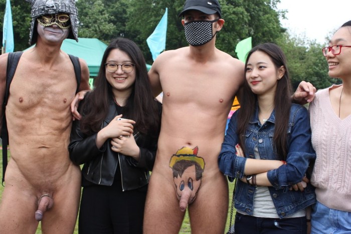 Elderly naked women and men