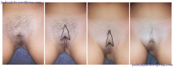 Intimate hairstyles in women