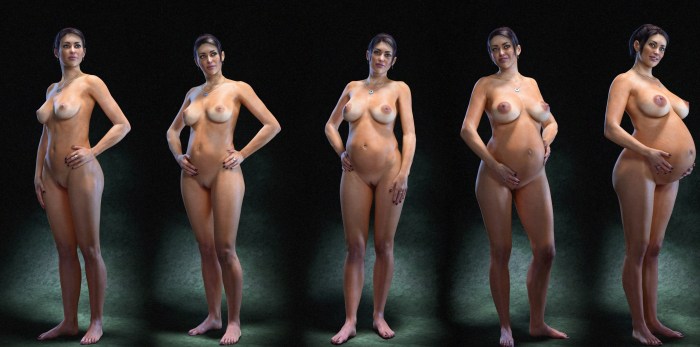 Naked women before pregnancy