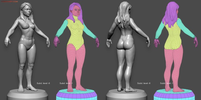 Naked women of different complexes