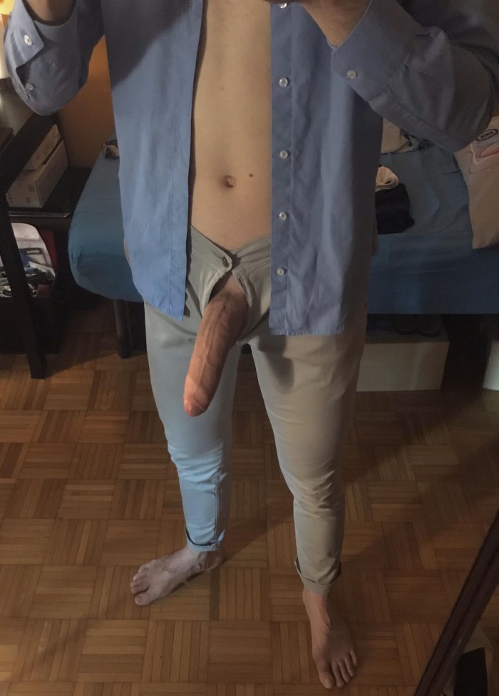 Male penis in shorts