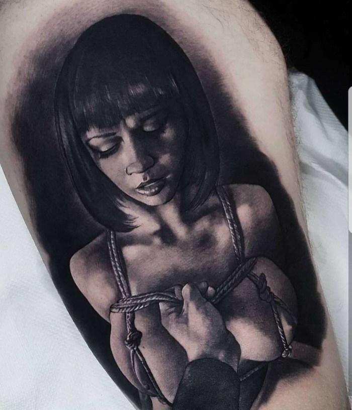 Naked beauties in tattoos