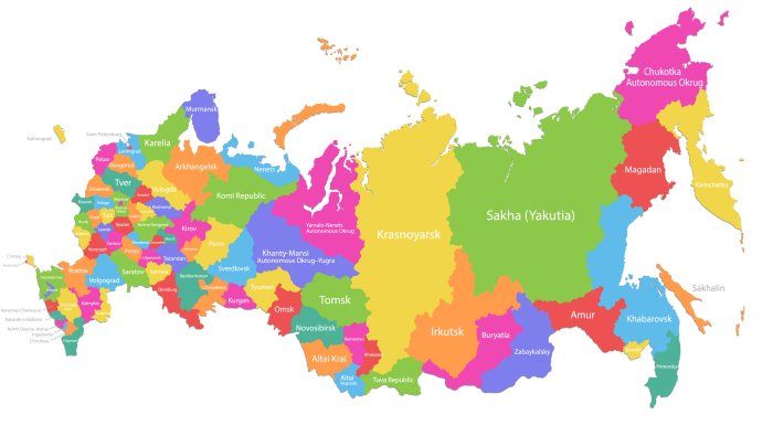 Map of the regions of Russia map of regions of Russia