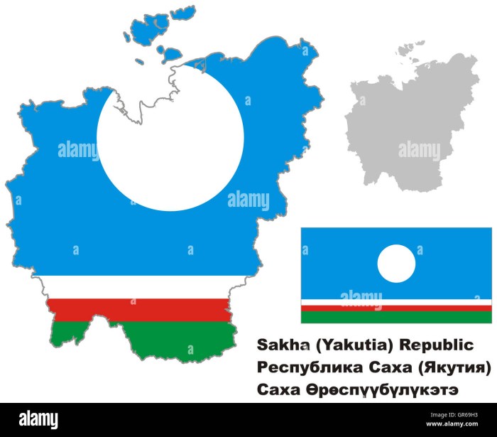Map of the Republic of Sakha Yakutia Vector