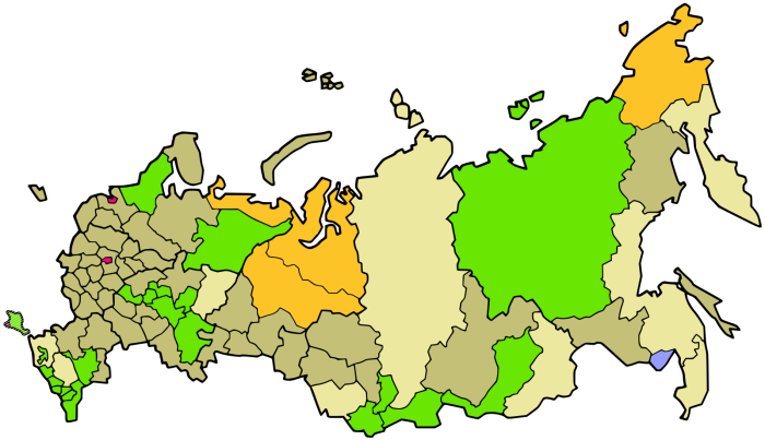Map of the Republic of Sakha Yakutia