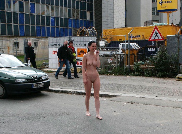 Naked women on the streets of cities