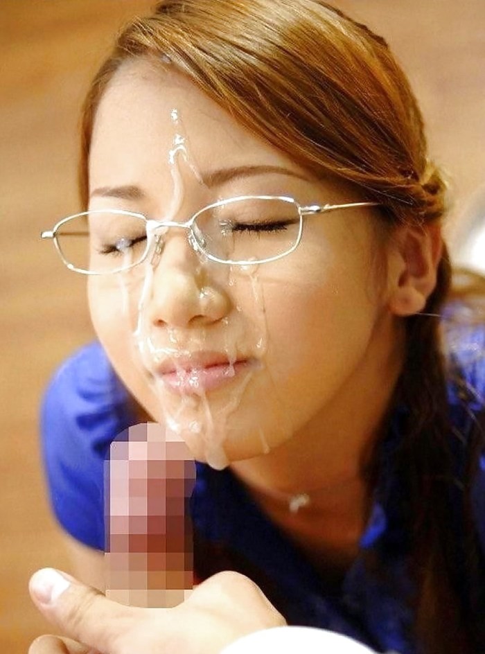Japanese Bukkak with glasses