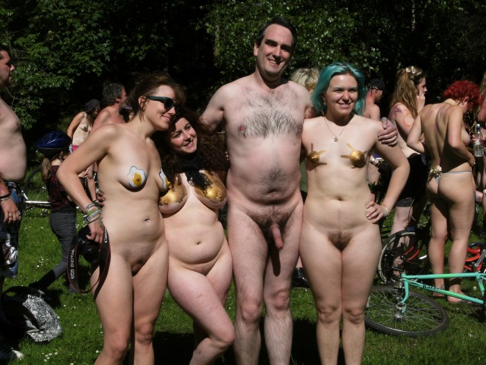 Naked men and women on the beach