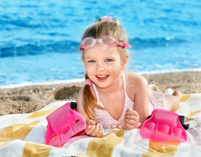 Children in the summer at sea