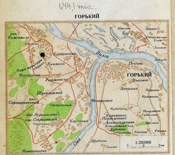 City Gorky on the map