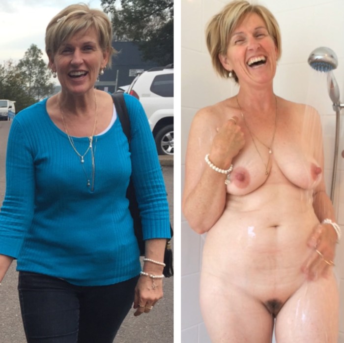 Milf Grandmother dressed and undressed