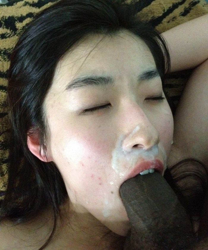 Asian and big white dick
