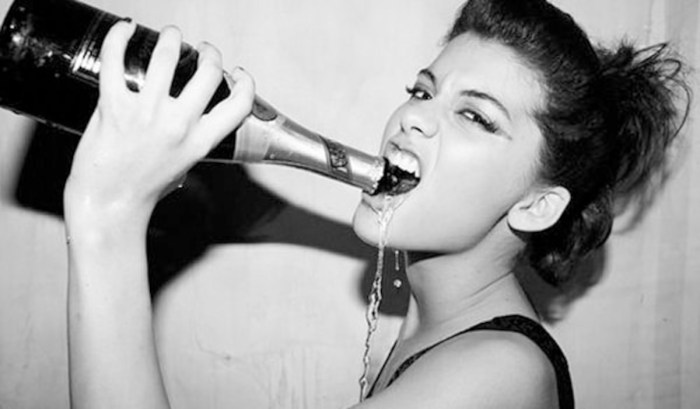 Girl with champagne