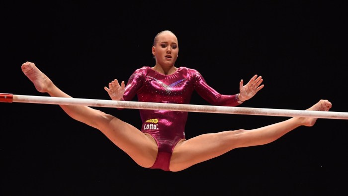 Gymnasts without swimwear