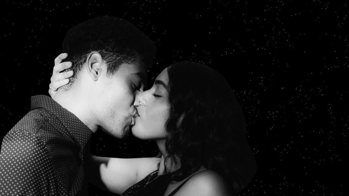Passionate kiss with the tongue