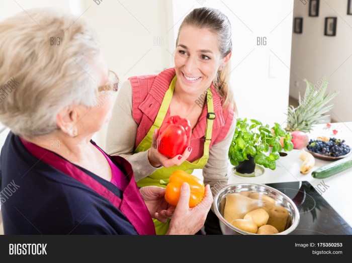 The mother -in -law is preparing