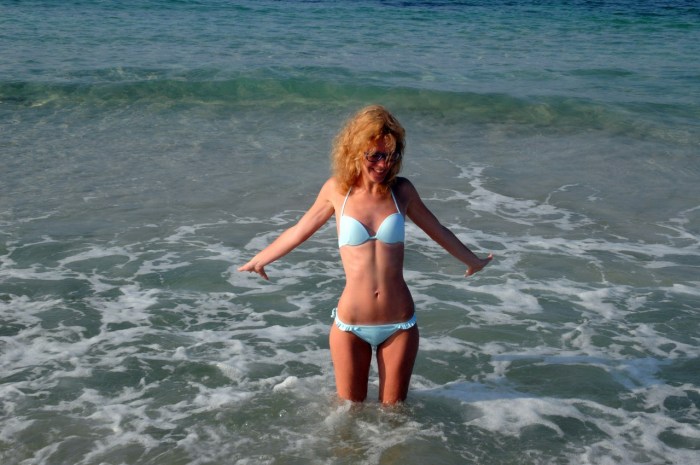 Anna Gorshkova on the beach