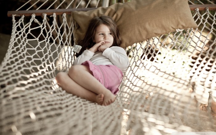 Girl in a hammock