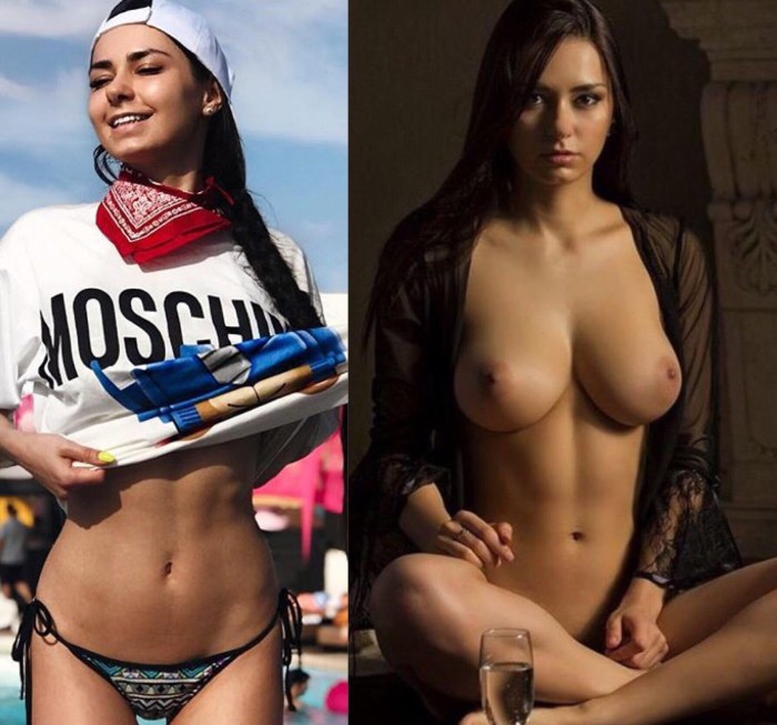 Elastic boobs in the bathroom