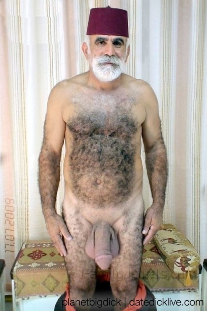 Hairy old man with a huge member