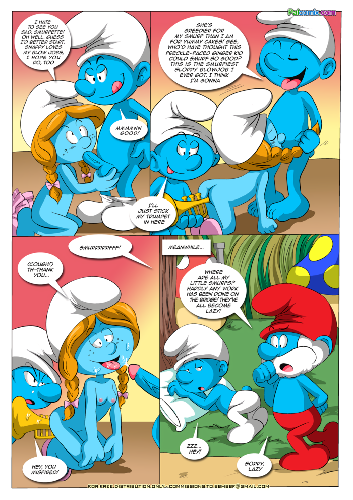Naked Smurfetta and Gargamel