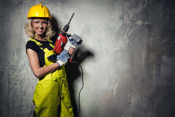 Girl with a drill