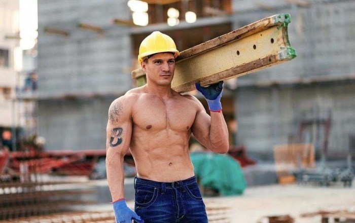 Guys at a construction site