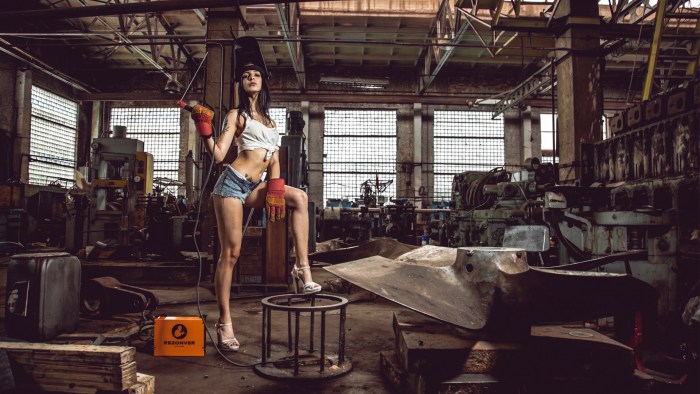 Girl in the workshop
