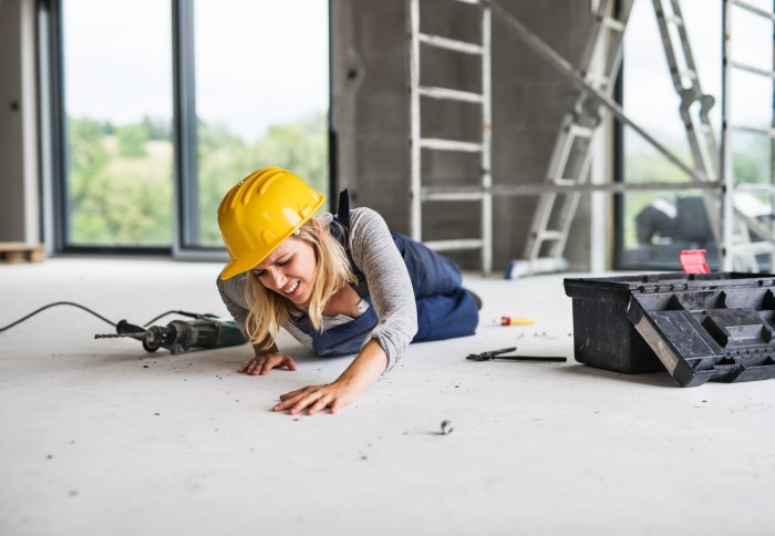 An employee at a construction site