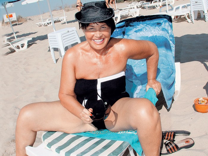 Adult ladies in swimsuits