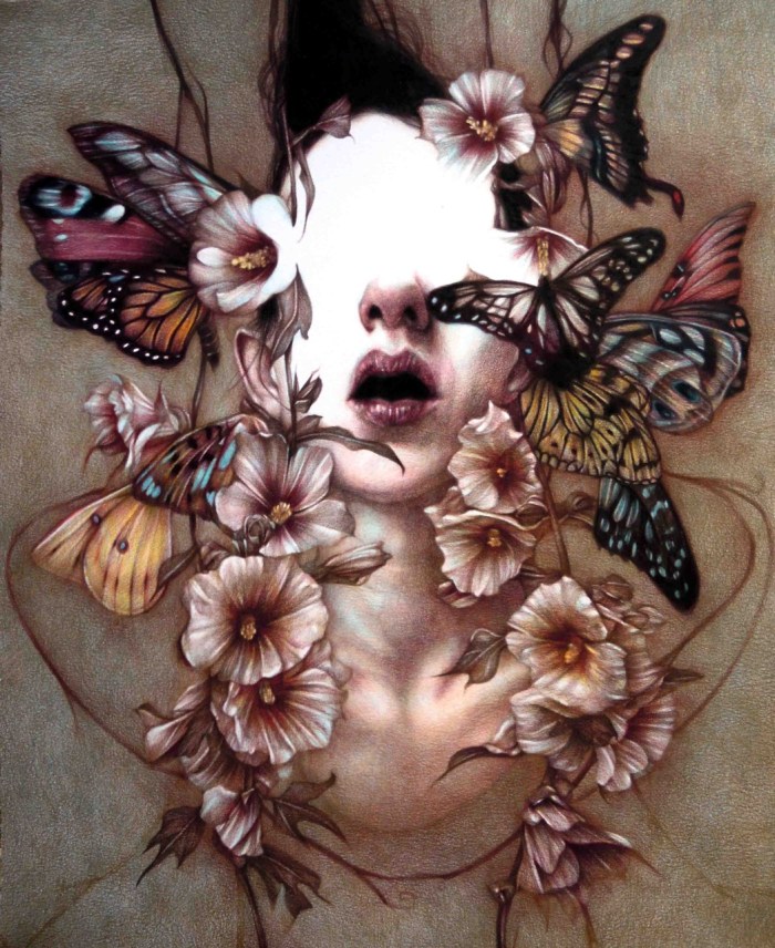 Tattoo on the neck of old
