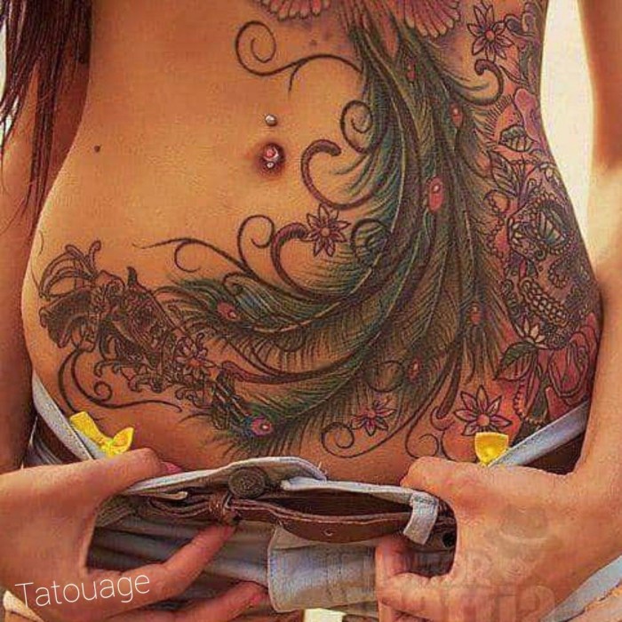 Tattoo butterfly between breasts
