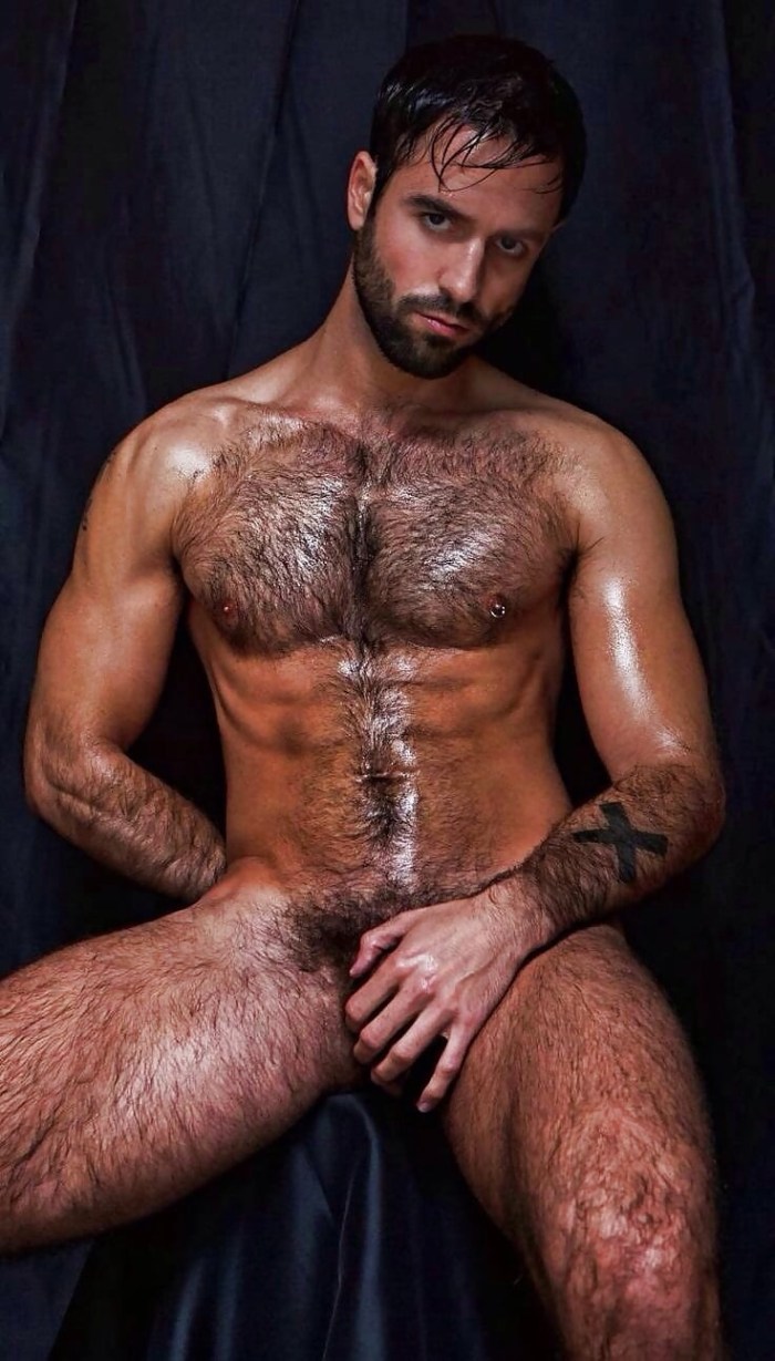 Naked man with a lying member