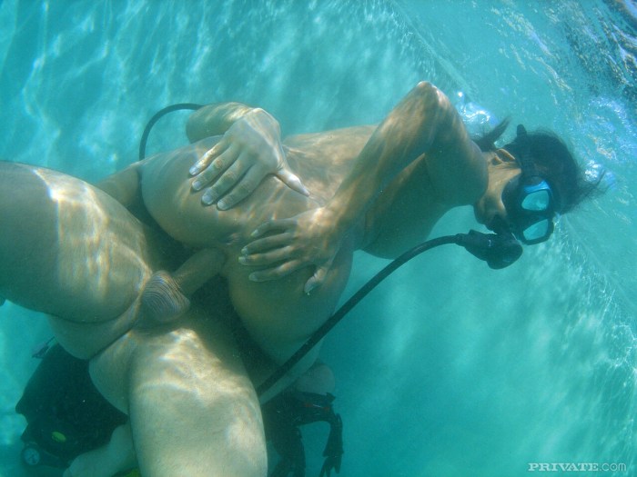 The girl finished in the pool