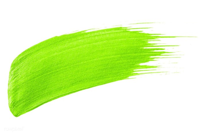 Green smear of paint