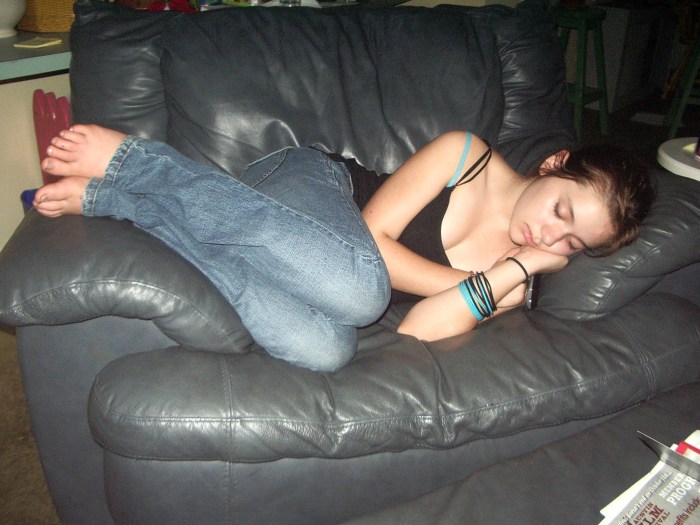 Drunk sleeping girls in the apartment