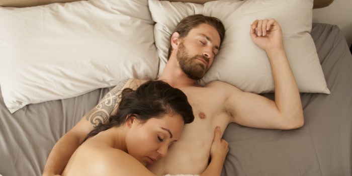With sleeping