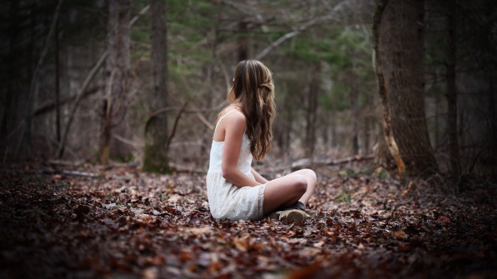 The girl got lost in the forest