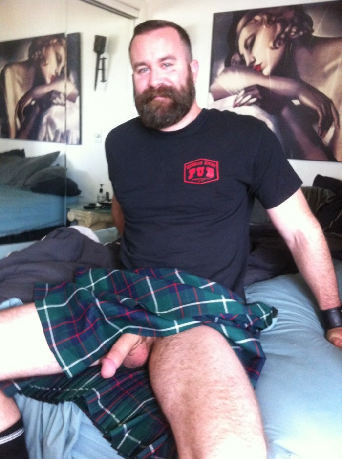 Naked in Scottish skirts