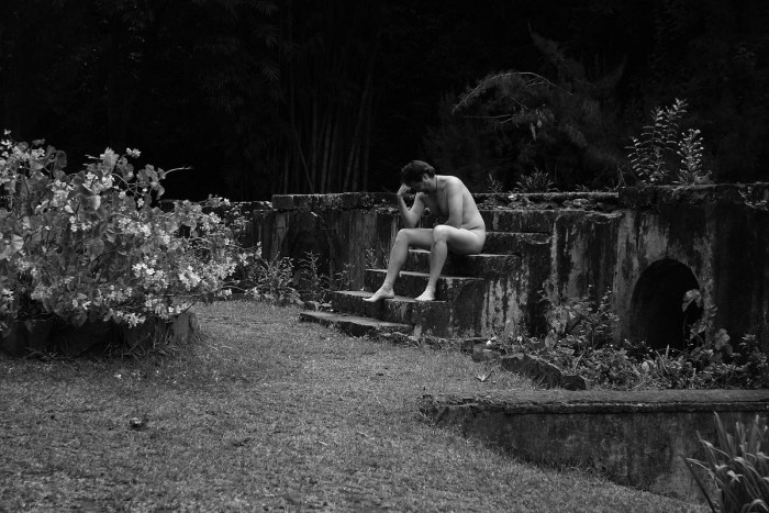 Naked man in the garden Hermitage