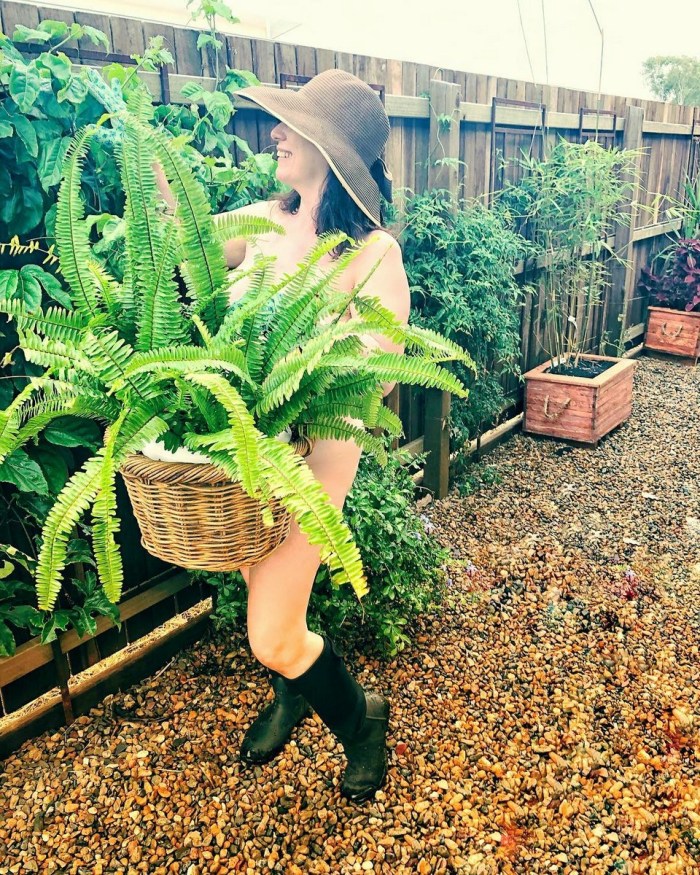 Day of a naked gardener